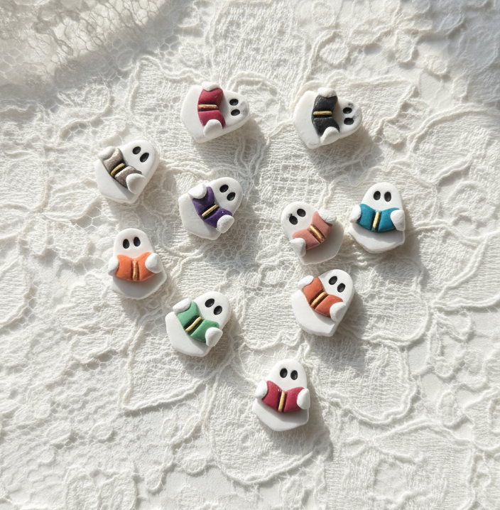 Ghostie Book Stud Earrigs