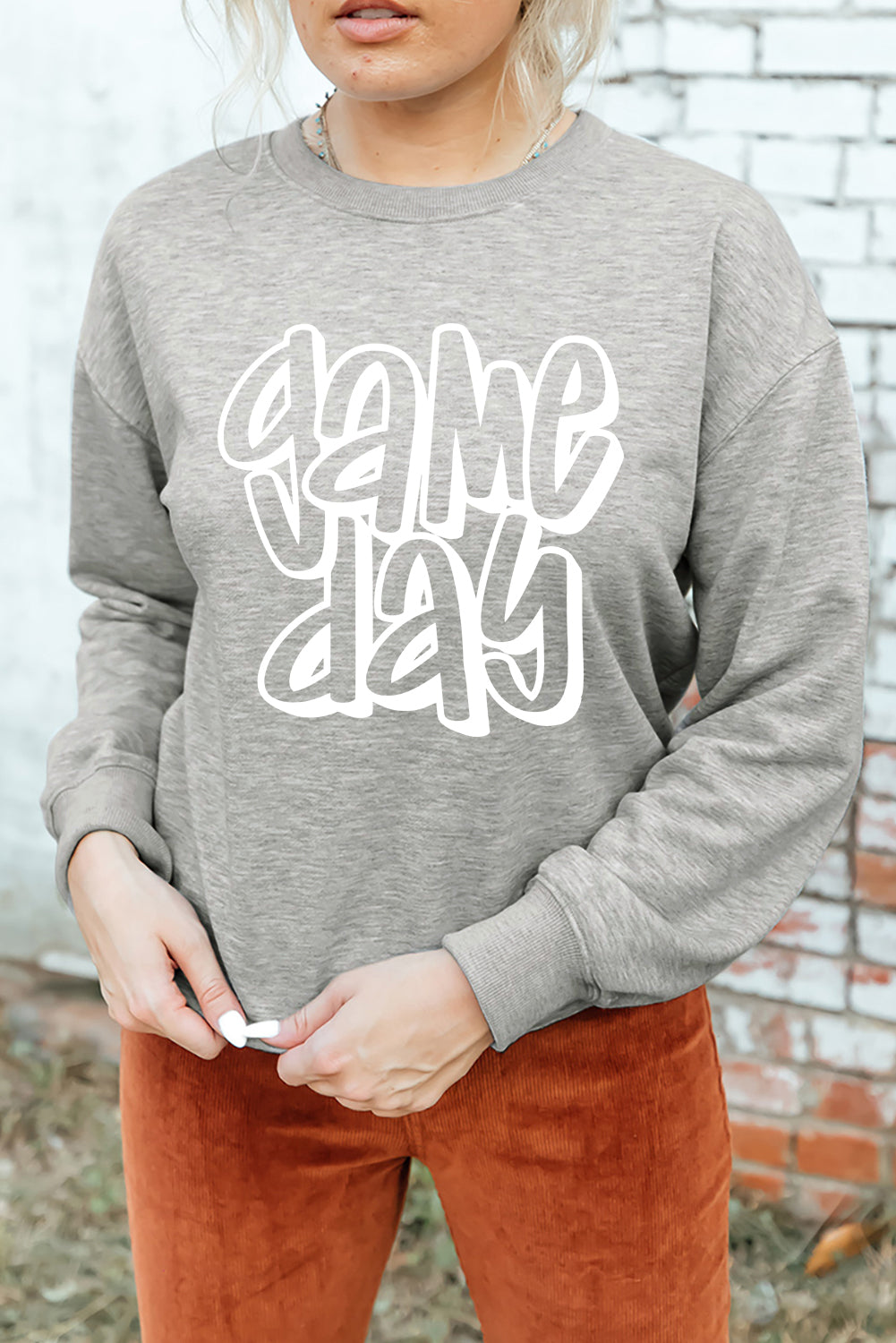 Gray Game Day Crew Neck Sweatshirt