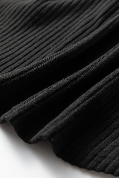 Grass Green Ribbed Notched Neck Knit Long Sleeve Leggings Two Pieces Lounge Set