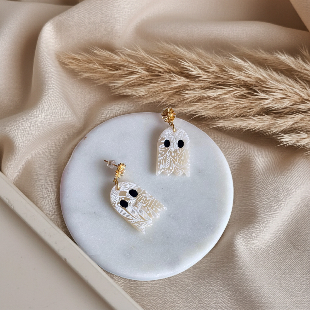 Ghostie Book Stud Earrigs